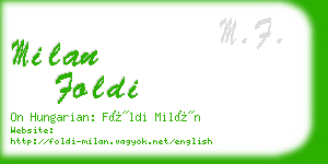milan foldi business card
